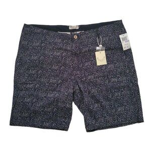 Oxford Lads Men’s Navy Print Patterned Cotton Stretch Walk Shorts Size 38 NWT
